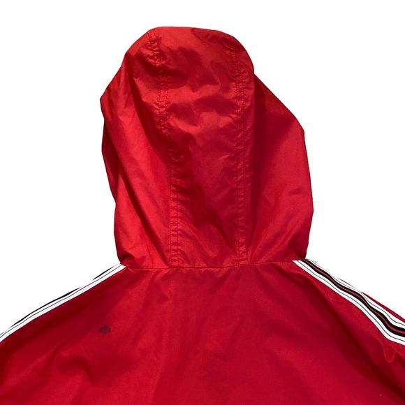 Women's GARAGE Windbreaker Jacket Size Small Red Striped Cropped Full Zip Nylon - Picture 5 of 10